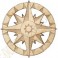 Géocoin en bois "Compass Rose"