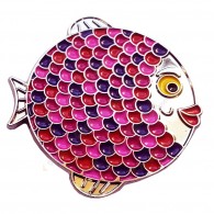 Géocoin 'Rainbow Fish' - Girly Silver LE