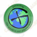Geocaching button - World is our playing field