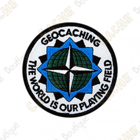 Geocaching round patch - The World is our Playing Field