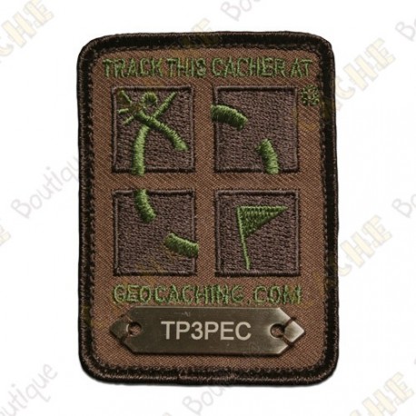 Quatro Colores Geocaching Logo Trackable Patch Quatro Colores