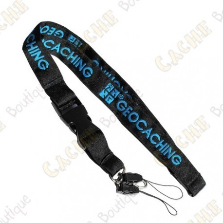 Lanyard officiel Groundspeak  - Noir / Bleu