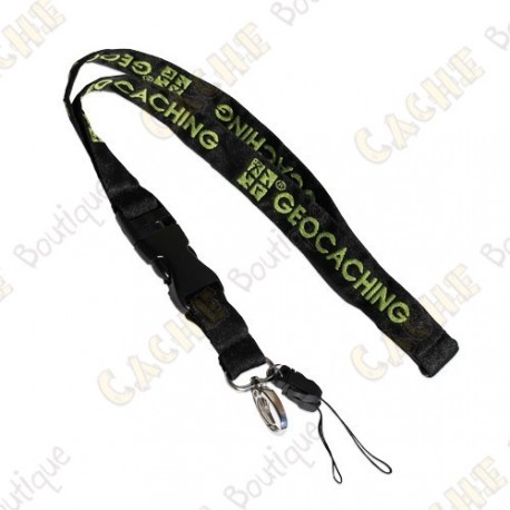 Lanyard officiel Groundspeak - Noir / Vert