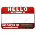 Name tag trackable - Rouge pailleté