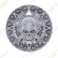 Geocoin "Aztec Pirate" - Antique Silver