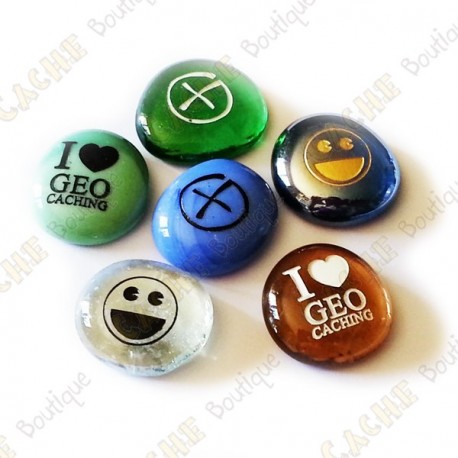 Glass stones - Pack of 6