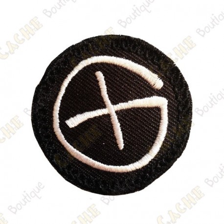 Geocaching round patch - Black / White