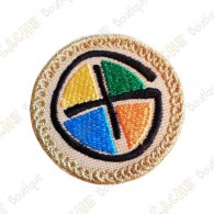 Patch geocaching rond - Quadri / Beige