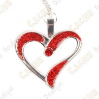 Géocoin Collier 'Eternal Love' - Rouge / Argent