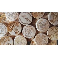 Custom Wood coins x 100