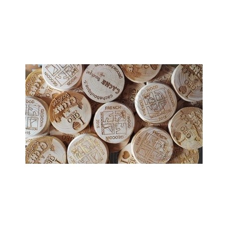 Wood coins personalizados x 500