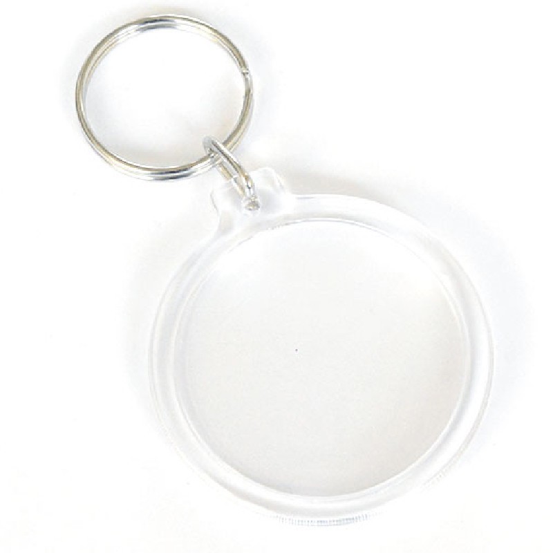 Porte-clé rond en plastique transparent personnalisable