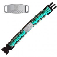 Bracelet Paracorde Trackable - Geocaching - Turquoise / Gris