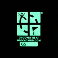 Black Geocaching Logo Trackable Patch - Glow in the dark
