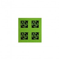  Lot de 4 mini stickers avec logo officiel du géocaching sur fond vert. 