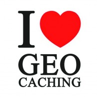 Vinyl sticker "I love Geocaching" - 5 x 5 cm