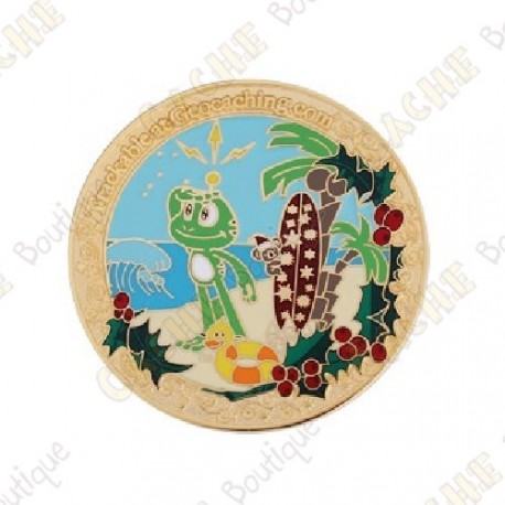 Geocoin "Signal Holiday" - Gold