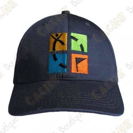 Gorra logo Geocaching color - Gris