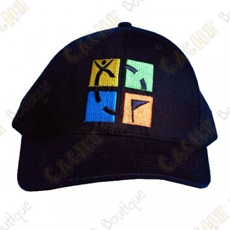 Casquette logo Geocaching quadri - Noir