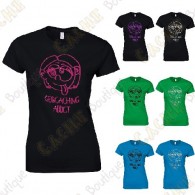 Camiseta "Geocaching Addict" purpurina Mujer