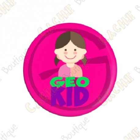 "Geocaching Addict" Button Girl