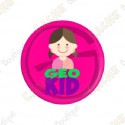 "Geocaching Addict" Button Girl