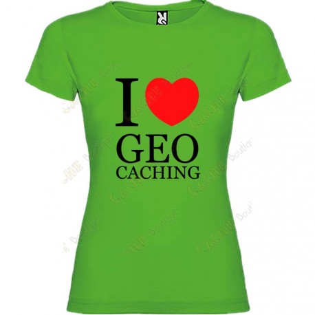 T-shirt "I love Geocaching" Mulher