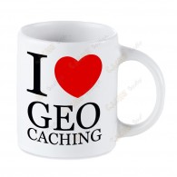 Mug Geocaching blanc - I love Geocaching