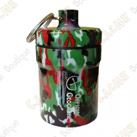 Grosse micro cache "Official Geocache" 8 cm - Camouflage rouge