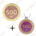 Geocoin + Travel Tag "Milestone" - 500 Finds