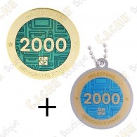 Geocoin + Traveler "Milestone" - 2000 Finds