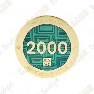 Geocoin + Travel Tag "Milestone" - 2000 Finds