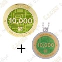 Geocoin + Travel Tag "Milestone" - 10 000 Finds