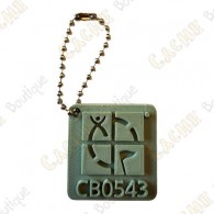 Geocaching logo 3D travel tag - Khaki