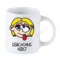 Mug Geocaching blanc - Geocaching Addict Fille