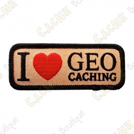 Patch "I love Geocaching" rectangulaire