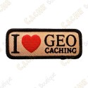 Patch "I love Geocaching" rectangulaire