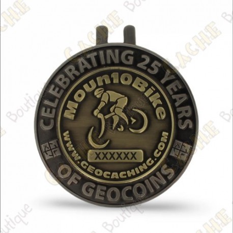 Géocoin "Celebrating 25 Years" + Micro coin